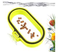 Comedero automático para peces - Recipiente para alimentos con ventosa en forma de anillo, alimentador de peces flotante, para amantes de los peces y amantes de los acuarios con agua dulce o agua