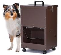 Comedero AutomáTico para Perros, Raza Grande 45 Libras Comedero de Metal por Gravedad Comedero AutomáTico Extra Grande para Perros, FáCil de Mover con Ruedas