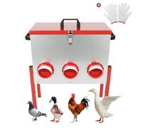 Comedero automático para pollos de gran capacidad de 15 kg, alimentador de pollo a prueba de ratas con 6 agujeros de alimentación para criar patos/gansos, resistente a la lluvia y a la humedad, para
