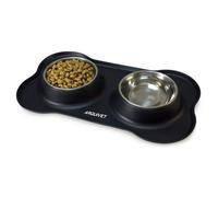 Comedero/Bebedero de acero inoxidable color Negro