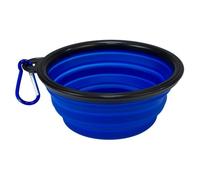Comedero/Bebedero de silicona plegable color Azul