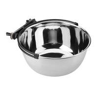 Comedero Colgante de Acero Inoxidable para Alimentos y Agua, Apto para Gatos, Perros y Cachorros; comedero para Mascotas montable en jaulas y transportines; Cuencos higiénicos y no (Grande)