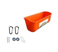 Comedero colgante de plástico para aves de corral con instalación de tornillo, corbata y gancho, diseñado para contener grandes cantidades de alimento para múltiples pájaros (naranja)