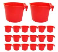 Comedero Colgante para Pájaros 30 Piezas de PP Rojo | Instalación Sencilla, Estructura Simple y Bordes sin Rebabas, para Jaulas, Aviarios, Aves y Conejos