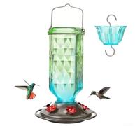 Comedero confiable para colibríes para exteriores con ingeniería de foso para integridad del néctar y durabilidad estacional (verde claro)