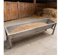 Comedero De Acero Inoxidable para Ganado, Bebedero Doble Propósito con Soporte, Estable Y Antivuelco, para Alimento Y Agua En Caballos, Vacas, Ovejas, Cabras Y Pollos(150cm)
