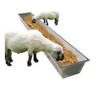 Comedero de acero inoxidable para ganado, comedero de heno de gran capacidad para caballos, terneros, alpacas, alimentación duradera para pastos y solución de agua