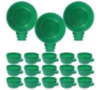 Comedero de Agua para Pájaros en Jaula, Plástico Verde, 25 Piezas | Dispensador para Alimentación Manual, Instalación Estable, para Periquitos y Canarios en Aviario
