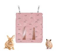 Comedero de heno colgante para conejo, bolsa dispensadora de comida de conejo, bolsa de soporte de heno de fácil limpieza con ventana de apertura de 2 tiras para conejo, chinchillas, animales pequeños