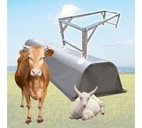 Comedero de heno de acero inoxidable resistente con soporte para vacas, aves de corral y animales pequeños, comedero duradero para un uso eficiente en la granja