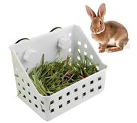 Comedero de heno Menos desperdicio - Ideal para conejo, chinchilla, conejillo de indias, cuenco de plástico para hierbas y alimentos