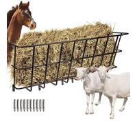Comedero de Heno para Caballos, Comedero de Heno para Ganado con Gran Capacidad de 48 Galones, Estante de Heno Montado en la Pared para Caballos, Ovejas, Cabras, Uso en Interiores y Exteriores