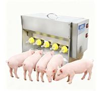 Comedero de lactancia para lechones para animales de granja, alimentador de leche de acero inoxidable con agujero de fuente de sonido, capacidad de 15/20 L para la cría y el cuidado del ganado