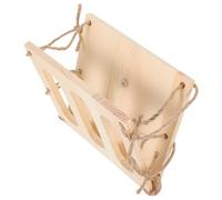 Comedero de Madera para Conejos Soporte Plegable Beige | Jaula de Mascotas, Instalación Horizontal o Vertical, Diseño Calado, Uso en Conejo y Heno