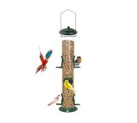 Comedero de metal para pájaros con 6 puertos, se adapta a varios pájaros a prueba de ardillas, construcción simple de llenado y limpia el proceso de comederos colgantes para pájaros