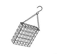 Comedero de metal para pájaros con diseño de jaula abierta para sostener un pastel de sebo para atraer poblaciones activas de aves (1 unidad)