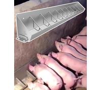 Comedero de metal resistente para cerdos, bandeja de alimentación sin residuos con fácil instalación para ganado de granja
