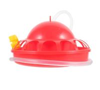 Comedero de Plástico para Pollitos, Rojo, para Aves de Corral de Granja | Cubo de Alimentación, para Pienso Seco y Húmedo, Fácil de Limpiar, Uso Multiusos