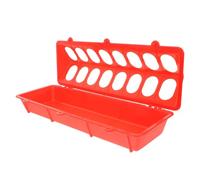 Comedero de Plástico Rojo para Palomas y Pollitos, Control | Carga, Fácil de Limpiar, para Aves Pequeñas y Jaulas de Palomas, Reduce Desperdicio de Pienso