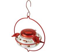 Comedero decorativo de vidrio para colibr es Nature's Way Bird Products con tapa - Ramo carmes (DTHF1)