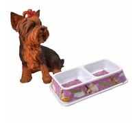 Comedero doble 2 x 450 ml., lila