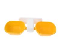 Comedero Doble para Mascotas Ajustable de Plástico para Pared Amarillo | Uso en Pared para Gatos y Perros, Alimentación Cómoda y Regulable, Formato Práctico