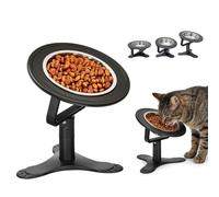 Comedero elevado, comedero inclinado de 15° con comedero de acero inoxidable, comedero para gatos con 3 alturas, base de silicona antideslizante de 10/12/17 cm, cuencos para gatos y perros pequeños
