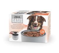 Comedero Elevado con Peso Zeus Oasis, Grande | Altura ergonómica. Almohadillas antideslizantes suaves. Inserto de acero inoxidable.