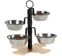 Comedero elevado de altura ajustable para perros con cuencos a prueba de salpicaduras, base estable para comer y comedero antideslizante para gatos