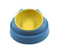 Comedero Elevado e Inclinado Gato Plato de Alimentación para Gatos Bebedero Protege para Cuello de Mascota (3355) (Azul)
