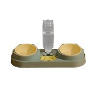 Comedero Elevado for Gatos, comedero Elevado Inclinado 15° for Gatos pequeños, Bebedero automático for Mascotas(Green)