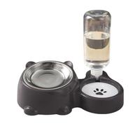 Comedero elevado para mascotas con cuenco extraíble de acero inoxidable y dispensador automático de agua para gatos y perros, plato a prueba de derrames con cuenco de acero inoxidable