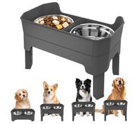 Comedero elevado para perros - Comedero de acero inoxidable, comederos elevados para perros con soporte, para mascotas, cachorros, entrenamiento, cocina, exterior, camping, jardín, terraza