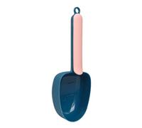 Comedero ergonómico con clip de bolsa, para gatos, cachorros, perros pequeños, medición de la cantidad de comida, base antideslizante, diseño fácil de limpiar para la alimentación diaria (azul marino