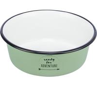Comedero, Esmalte/Acero Inoxidable, Verde, 0,3 l/ø 12 cm