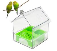 Comedero externo extraíble para loros, combo 3 en 1 de perca y juego, 14 x 14,6 x 18 cm, semillas de pájaros silvestres colgantes con bandeja a prueba de ardillas, instalación estable, para balcón