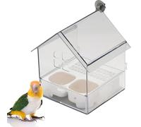 Comedero extraíble Externo para Loros, con Bandeja Colgante para Semillas de Aves Silvestres y a Prueba de Ardillas, Gran Capacidad, fácil de llenar y Limpiar, para pinzones y colibríes(White)
