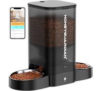 Comedero Gato Automático 5G WiFi, 5L Dispensador Comida para Gato/Perro con 2 Tazones, Alimentador Automático con Temporizador, Automatic Cat Feeder Control de App, 6 Comidas al DíA, Grabadora de Voz