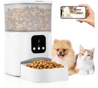 Comedero Gato Automatico con Cámara, 3L Dispensador Comida 2,4G WiFi+Bluetooth Comedero Automatico Gato, Función Temporizador y Grabadora de Voz