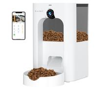 Comedero Gato Automatico con Cámara de Vigilancia, 4L Dispensador Comida Gatos con Programa de Alimentación Personalizado, 15S Grabación de Voz, Doble Alimentación,Juguete Láser