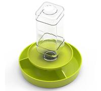 Comedero herpetil escalonado con recarga automática y botella de supervisión transparente, eficiente en el espacio para tortugas y lagartos, alimentador automático multifuncional para mascotas y