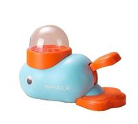 Comedero interactivo de alimentación lenta para perros y gatos - Juguete rompecabezas de diseño de pato amarillo para mejorar la actividad mental diaria (azul)