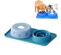 Comedero Lento Antideslizante para lamer Perros con Bola, alimentador de Rompecabezas de Silicona, Cuenco Interactivo para lamer Mascotas para Perros y Gatos, Caldo de Huesos, Yogur, comid Blue-Green