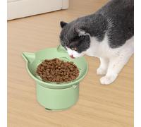 Comedero lento de cerámica elevado para gatos con diseño de piscina de peces, borde alto, comedero de rompecabezas de vómitos, alimentos secos y húmedos, promueve la dieta (verde) (verde menta, 10 x 9