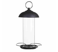 Comedero Negro 20Cm De Acero Casa Para Aves Nido Terraza TOP