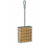 Comedero pájaros Exterior Smilla - Soporte Verde metálico - portabloques de sebo Compacto - 10x3.5x10cm