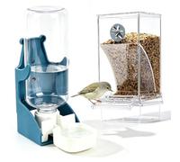 Comedero Pajaros Jaula et Bebederos para Pajaros, Acrílico Bird Feeder