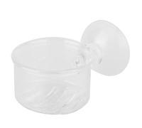 Comedero para Acuario de Vidrio con Ventosa roja | para peces tropicales, agua dulce y salada, taza transparente para alimento vivo, fijación estable en vidrio