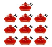 Comedero para aves, 10 Pcs Multicolor Chicken Waterer 11.3x5.5x4cm(Red)