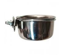 Arquivet Comedero de Acero Inoxidable Loro con palomita 280 ml para pájaros - Accesorios para Aves - Alimentador para pájaros - Contenedor de Comida para Aves